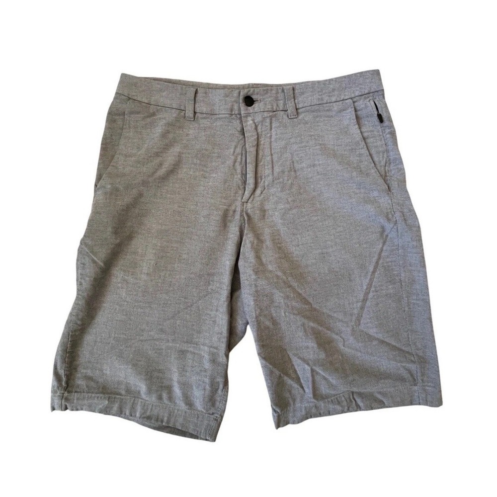 Lululemon Commission Shorts Mens 32 Grey Heathered Stretch Chino Golf Casual 9in